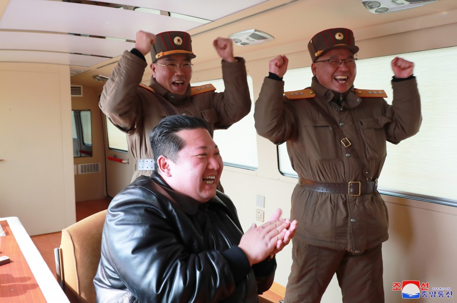 BNONews's tweet photo. North Korea releases photos from yesterday's test of an intercontinental ballistic missile capable of reaching most of the world https://t.co/yx19AzPyHv