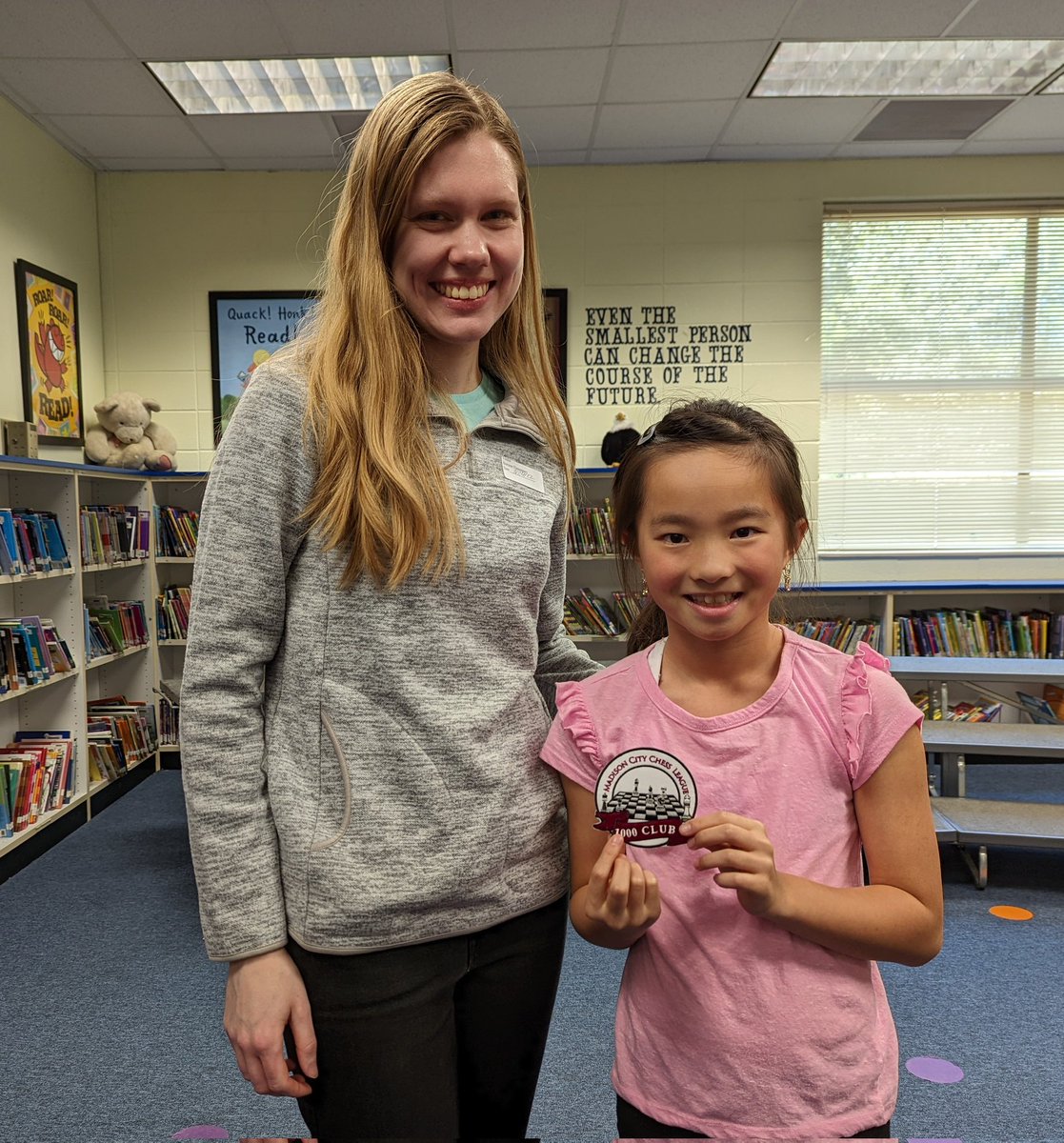 rbartlett14's tweet photo. Congratulations to the newest member of the Madison City Chess League 1000 Club--Horizon Elem 3rd grader Kylie Zou (and Coach Sarah)! https://t.co/iyHMLF72jN