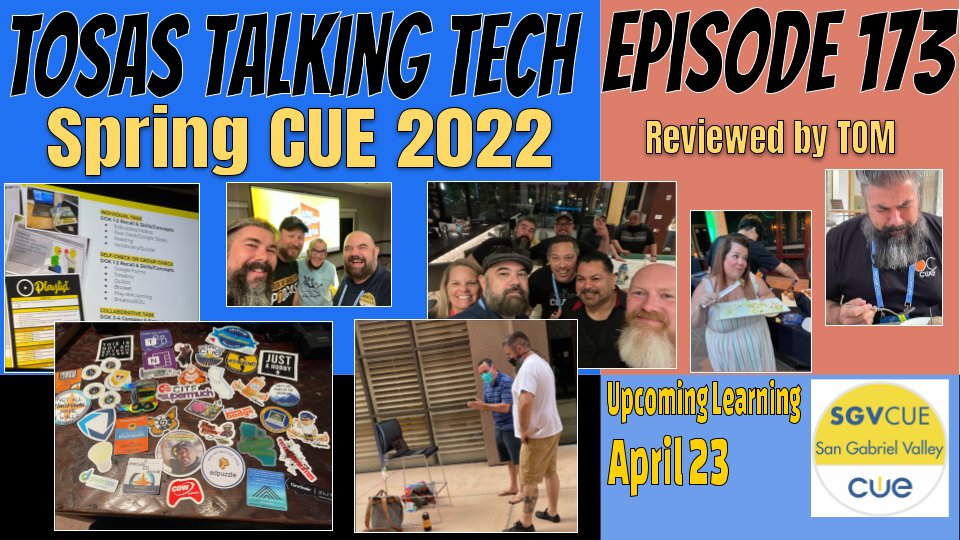 Are we on a roll? New @TosasTalkinTech just dropped! It's our #SpringCUE review. Take a listen and please share! bit.ly/TTTBUSD #Podcastedu #4EducatorsbyEducators #BUSDproud @TechMikeBUSD