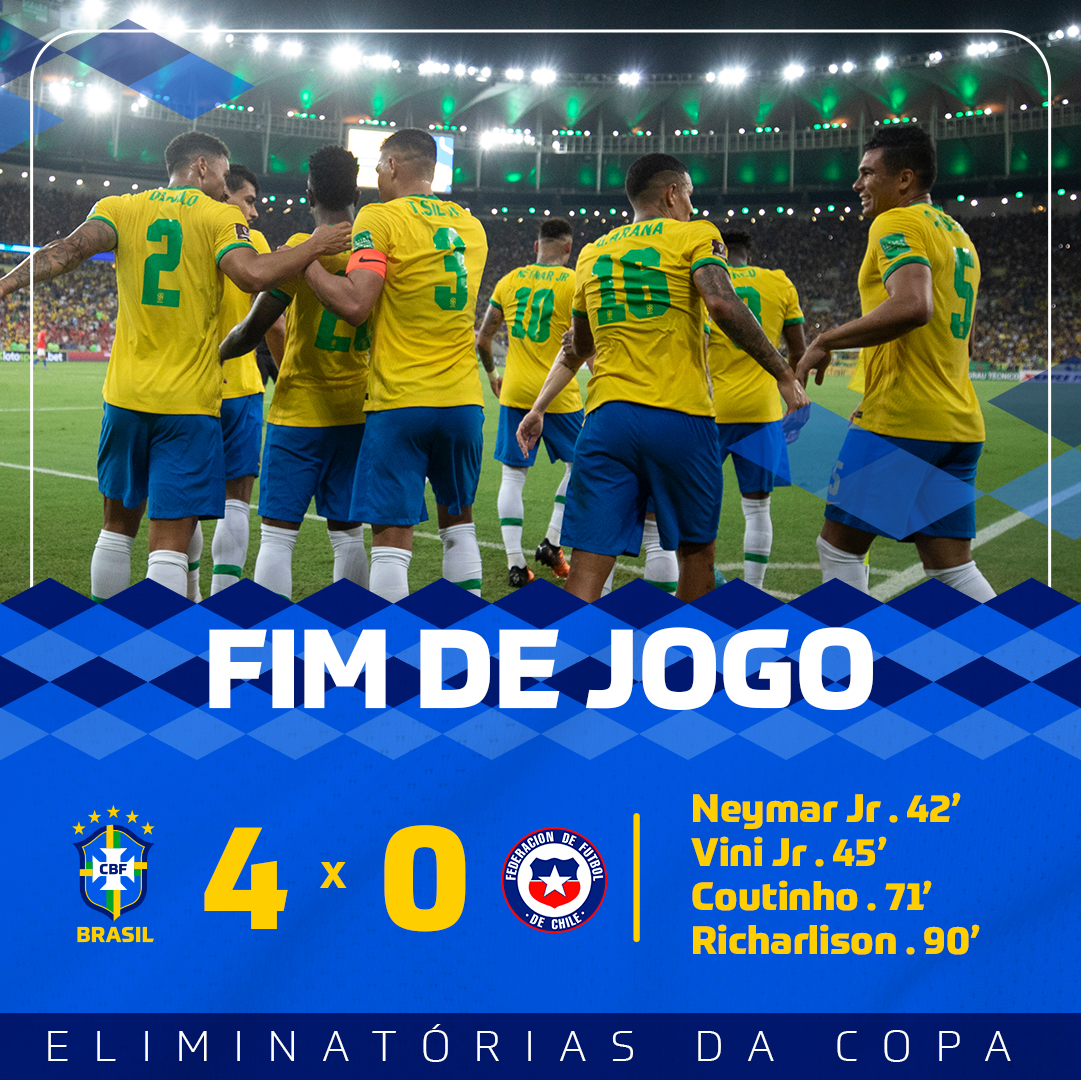 BRASIL 4 X 0 CHILE, MELHORES MOMENTOS