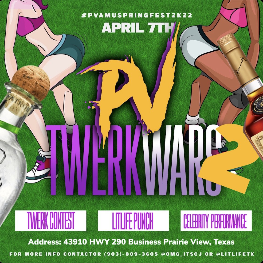LiTLiFeTx's tweet image. PRESALES ARE NOW OFFICIALLY IN ‼️‼️🔥🔥 CONTACT YOUR FAVORITE #LiTLiFe Member AND GET YOURS👏🏾👏🏾 

-#PvNoMorals2 🤪

-#PvTwerkWars 🍑🔥

-#PvSwimJam👙💦

#PVSPRINGFEST2k22 #SF2k22 #Springfest2k22 #PVAMU