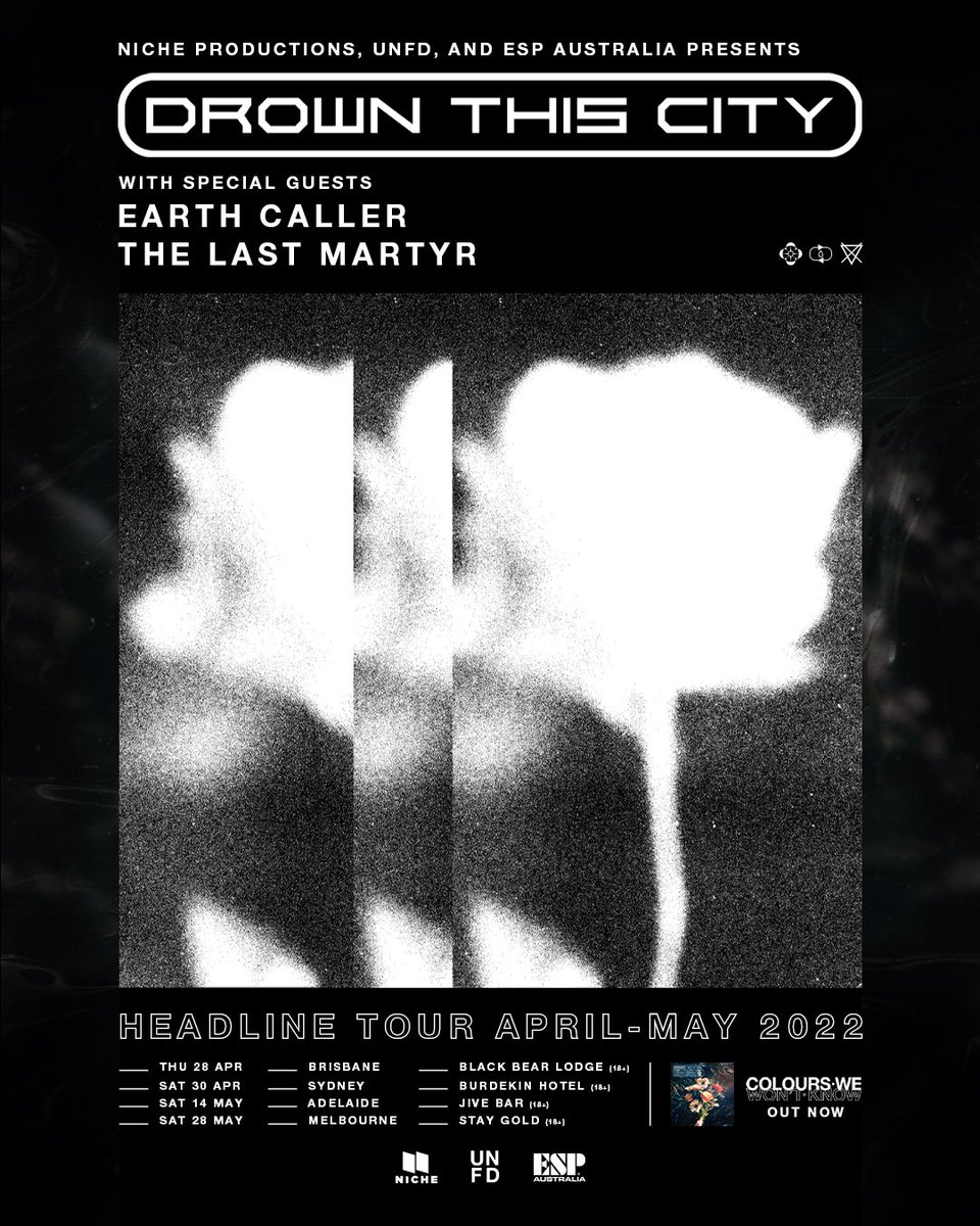We’re happy to announce our run of Australian Headline dates this April-May with our good friends Earth Caller and <a href="/thelastmartyrau/">The Last Martyr</a> 🩸🖤 

tickets on sale now via drownthiscity.com 

<a href="/nicheaus/">Niche Productions</a> | <a href="/unfdcentral/">UNFD</a> | ESP Australia