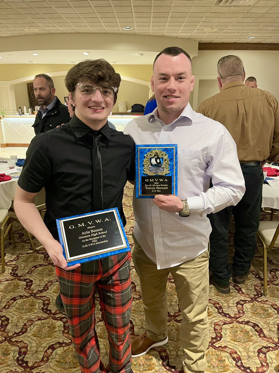 ArlieBensonJr's tweet photo. Honored to have received the Greater Miami Valley Wrestling Association Scholarship Award at the All-Area Banquet tonight. @tywestlund https://t.co/0lqxbtj0y2