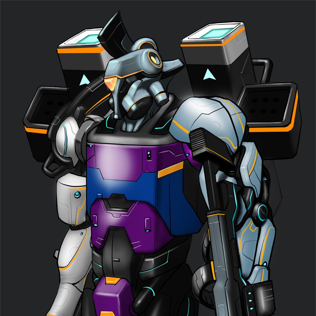v1rtualn0mad's tweet photo. One of the first things I aped into last year when I joined #Solana Now looks like #Iamgoingtomechit 
This may have taken a while but all good things do! Feast your eyes on just one of my 8 #MechsofSolana 
#NFTs #NFTCollector #EvilHead #Rocket #Gun #Mech #LFG #ToTheMoon #loveit https://t.co/ppjT4gXsJQ