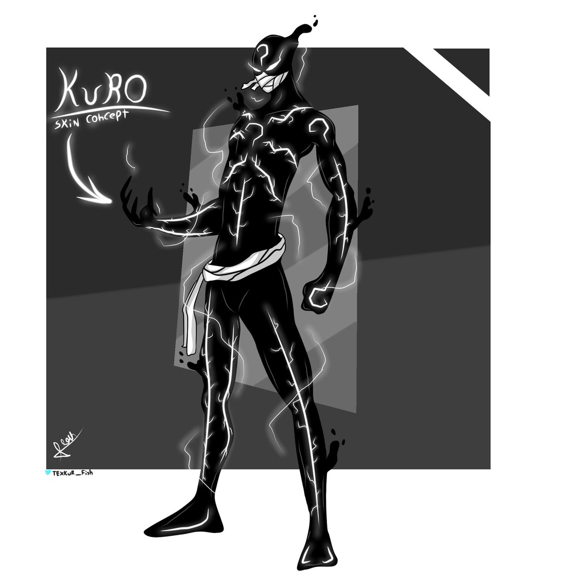 Hjsjjsjsjs4's tweet photo. [CONCEPT FOR FORTNITE]

🤍🖤KURO🤍🖤

@ForntireGame 
#ConceptRoyaleContest2022 

The shadow hunter (kuro) arrives on the island, beware of your own shadow he may be there.🤍🖤

#Fortnite #FortniteArt  #FortniteConcept https://t.co/6LOumtF4oH