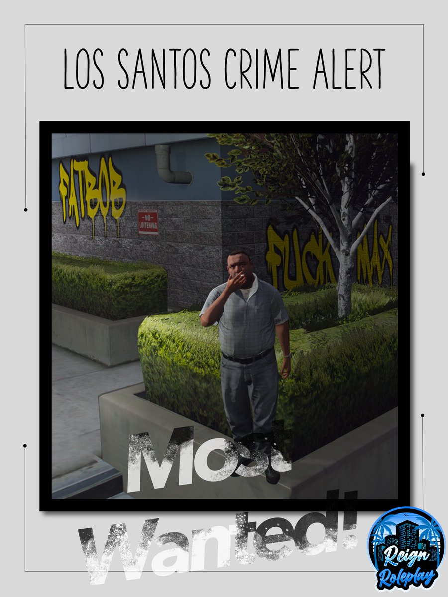Have you seen this man?? 👀 Last seen vandalizing  walls all over Los Santos. Contact the police if seen, approach with caution!! #gtarp #fivem #ReignRP <a href="/shek_iii/">Bla Pur</a>