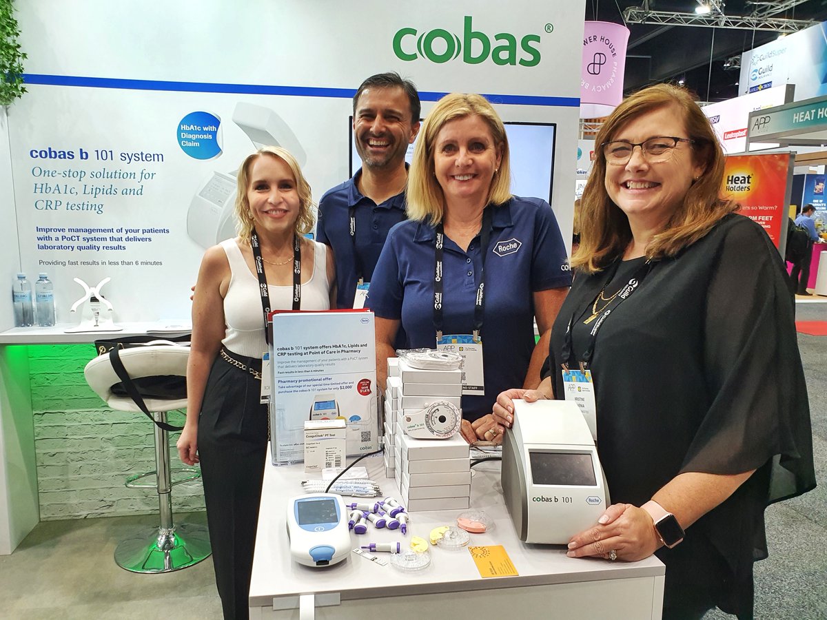rochediaau's tweet photo. We’re demonstrating #HbA1c testing now at the @APPConfAus ! Come and find us on stand 272/273 as we showcase the latest Roche diagnostic technologies and one solution to integrated #diabetes management.
#APPConference #APP2022 https://t.co/BdXd3uS5IN