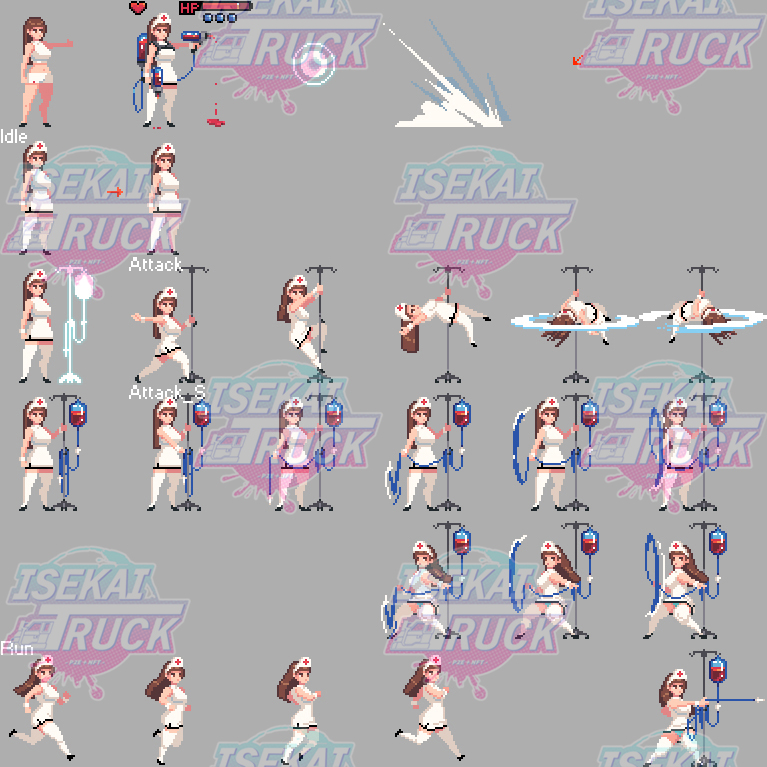 🎙Today, we introducing our new Hero.
- The Nurse - .

She is a very aggressive nurse. It'll be a huge help if you recruit her to the adventurer party. 👍

Please look forward to the day you meet her. ❤️

We will continue to introduce heroes and games in the future.✔️