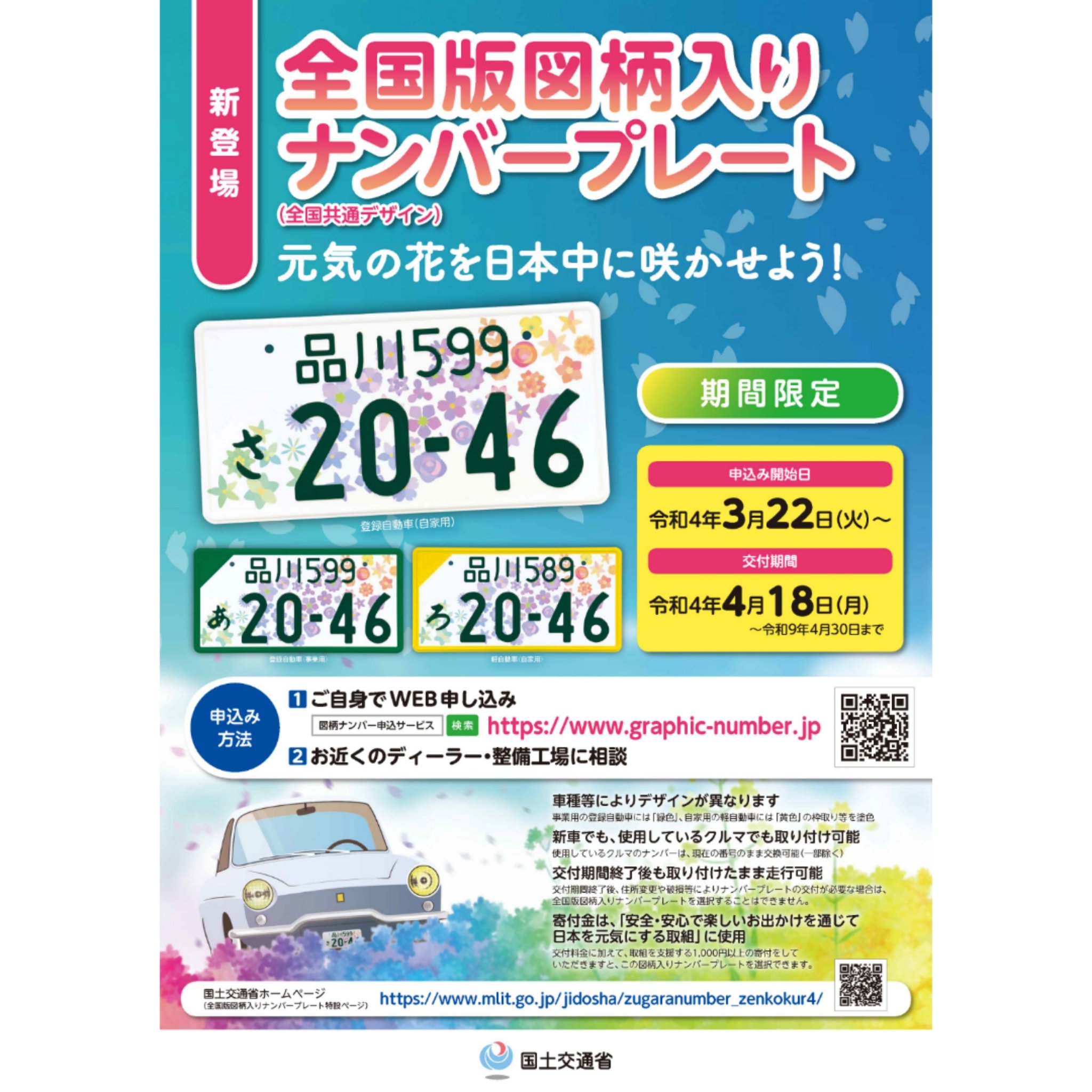 てんけんくん Com こんにちワン 新たな全国版図柄入りナンバープレートが ４月１８日 月 から交付開始 事前申込の受付開始は３月２２日 火 からだワン 詳しくは ポスター チラシ等をチェック てんけんくん てんけん君 静岡県自動車整備
