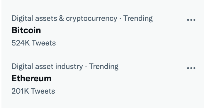 AltcoinDaily's tweet photo. Bitcoin &amp; Ethereum are trending. 🔥🔥🔥 $BTC $ETH https://t.co/8rdvQhZUR6