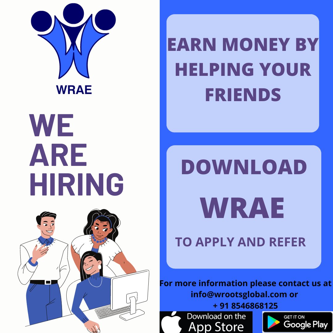 Team_Wroots's tweet photo. Earn real Money with a mobile app!
Yes, it is as easy as it sounds
Interesting right?

Just follow few steps below
Step 1 - Download WRAE
Step 2 - Refer your friends
Step 3 - Earn.

You will never know unless you try.

Download WRAE
LINK: https://t.co/8nhMPJLQUS https://t.co/lZDKOe8FKr