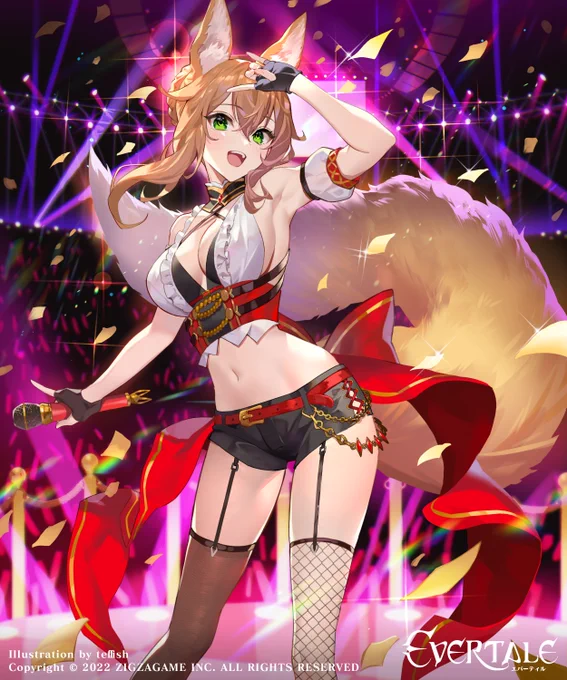 ジグザゲーム【エバーテイル】にて狐耳アイドル「ミァシア」のイラストを描かせていただきました。
どうぞよろしくお願い致します!#エバーテイル 