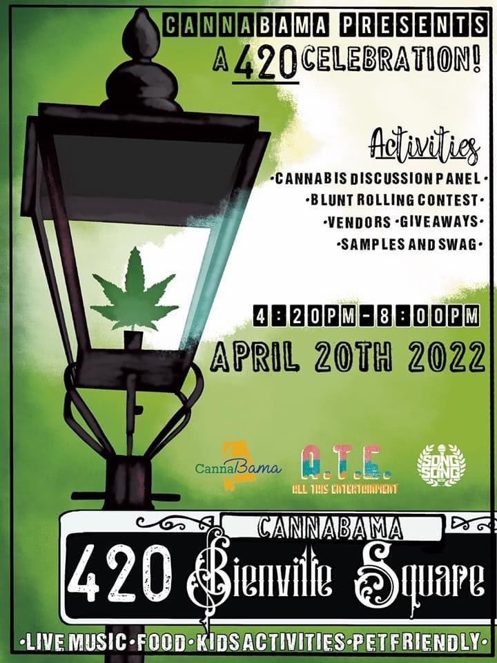 galacticdelta8's tweet photo. 420 in Bienville Square in Mobile Alabama! Hosted by #Cannabama 

Music, food, speakers, give aways, and a blunt rolling contest! 

We will be there as a sponsor! 

https://t.co/RwH1Lo8mQN

#mobile #al #420community #bienvillesquare #hemp #legal #cannabis https://t.co/rTLLlLnEVw
