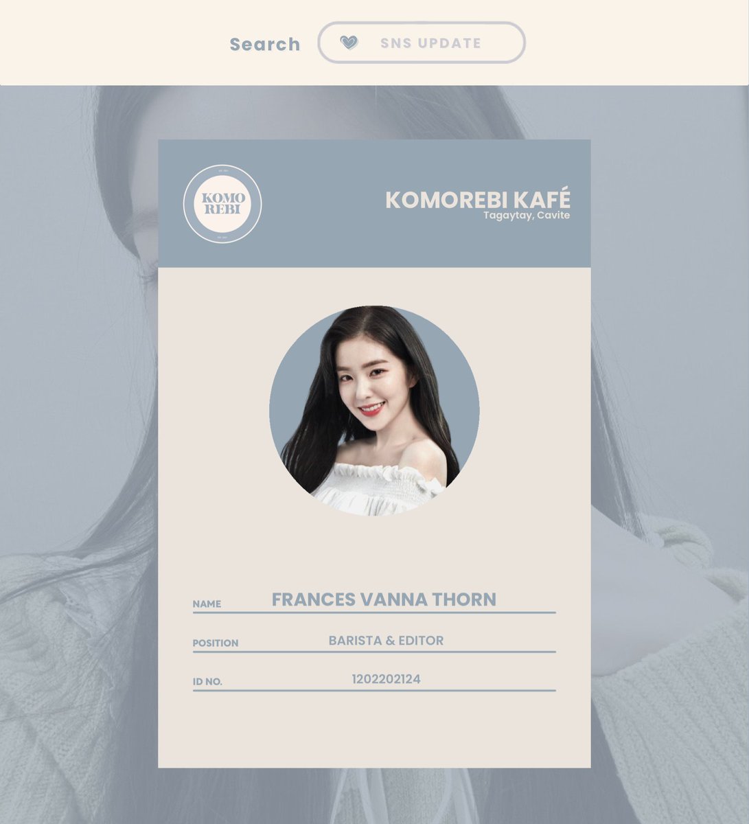 ㅤ
﹫ KOFISITE  ˒      updated sns          
 ›   komorebi kafe   🎐   3월 25일   
ㅤ