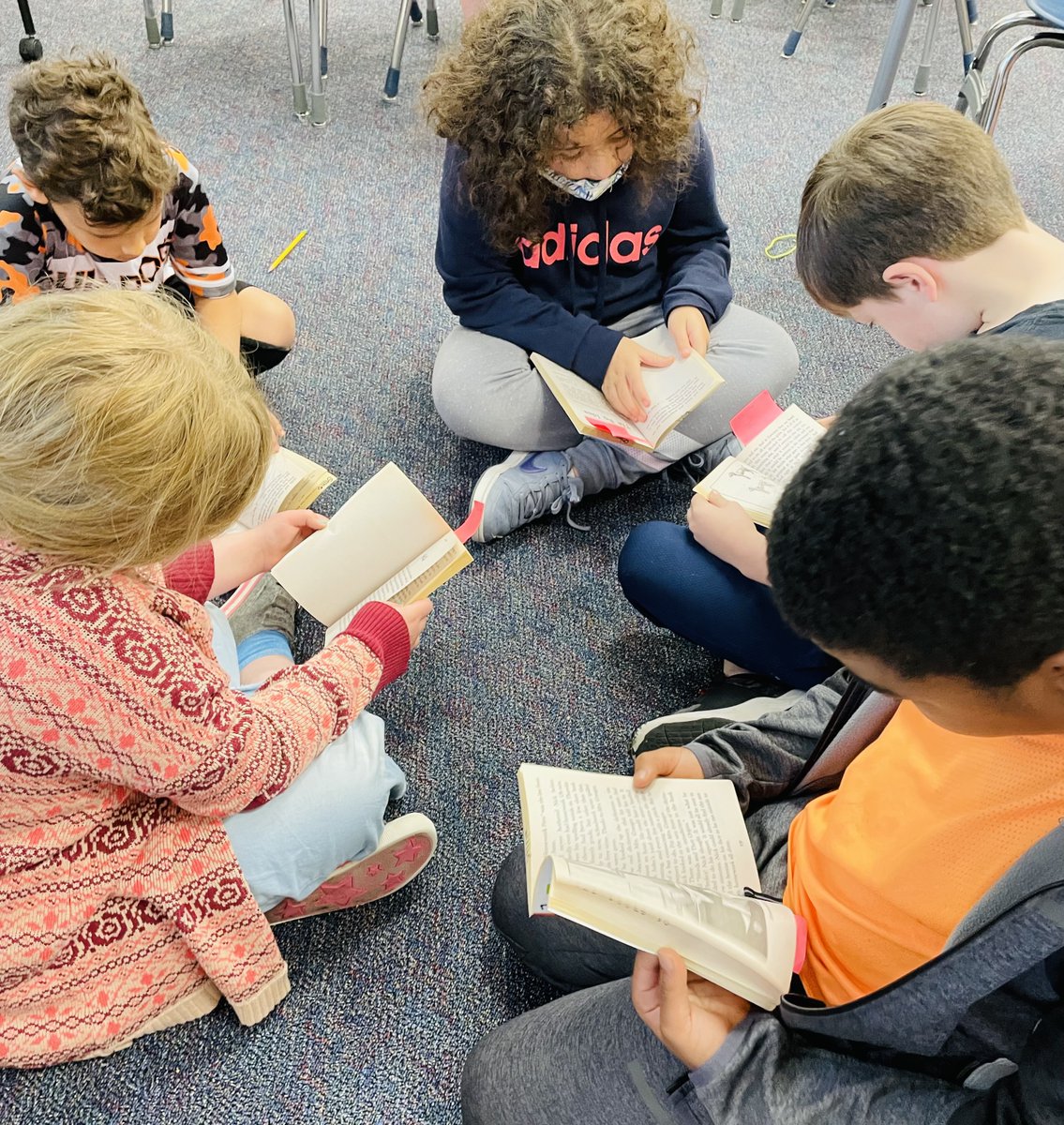 mrsloristine's tweet photo. What’s almost as fun as reading? Talking about what you’ve read! These kids love their book club meetings! #mckgo @GlenOaksES #TheGlenOaksWay #MyMISD #MyMISDreads https://t.co/OfqY3oUKbB