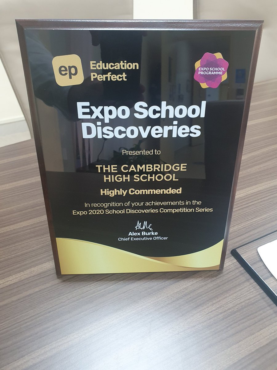 We are delighted to receive this award from Education Perfect