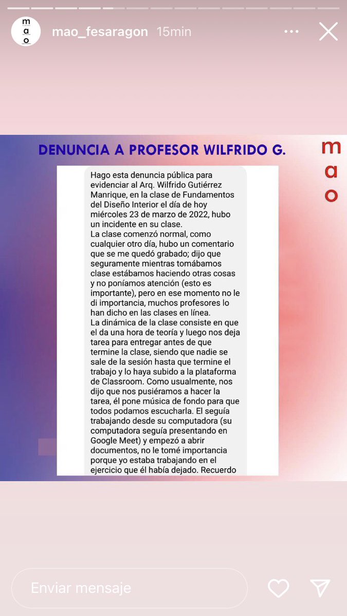 fesaragon_mao's tweet photo. DENUNCIA al arquitecto Wilfrido G. de la carrera de Arquitectura en FES ARAGON. @Milenio @lajornadaonline @FESAragonUNAM @UNAM_MX #Arquitectura #FueraPervertidosDeLaUnam https://t.co/GgfwyRi0r0