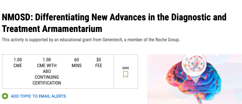 Need free CME?  Want to watch @AndrewGoLeeMD1 <a href="/chenmayo/">John J. Chen, MD, PhD</a> and <a href="/HeatherMossMD/">Heather Moss, MD, PhD</a> banter about NMO?  Have a free hour? Missed the live presentation at #NANOS2022? Check out:  cme.healio.com/ophthalmology/… <a href="/VindicoMedEd/">Vindico Medical Education</a>