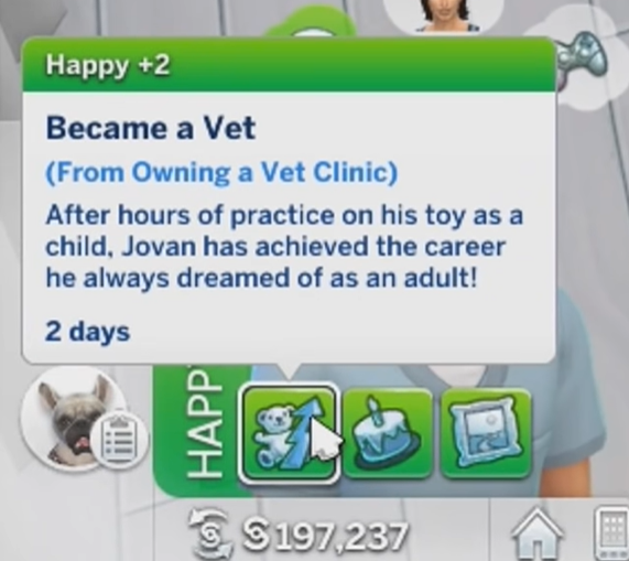onlyabidoang's tweet photo. Fun fact: In The Sims 4, if a child often plays with the doctor playset from Parenthood game pack, when they grow up and become a doctor (Get to Work pack) or a veterinarian (Cats and Dogs), they'll get a special moodlet about it. https://t.co/9Yvz5LZ1jg