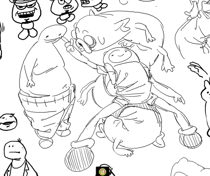 I love drawing Finn and Jake with every fiber in me 