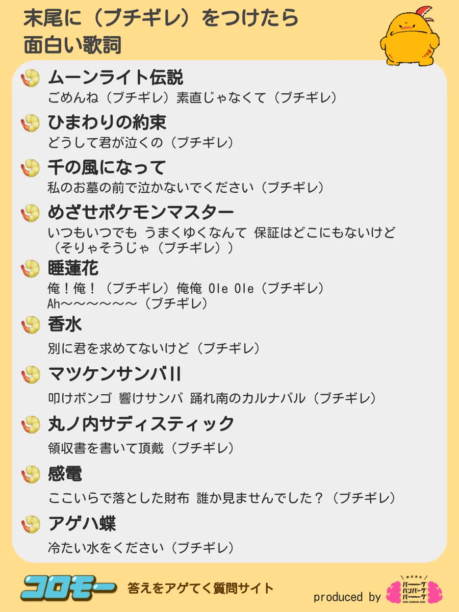 意味が変わり過ぎ！（ブチギレ）『歌詞の末尾にブチギレつけてみた』