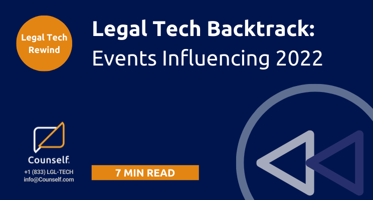 Counself_Inc's tweet photo. A year unlike any other, 2021 was a year of transition, adaptation, and progress. As we close out Q1, our team looks back to list and learn from the defining moments of the past year in the legal tech industry. Read our review: https://t.co/h0VslHBD87
#Counself #legaltech https://t.co/lHyRMhsATb