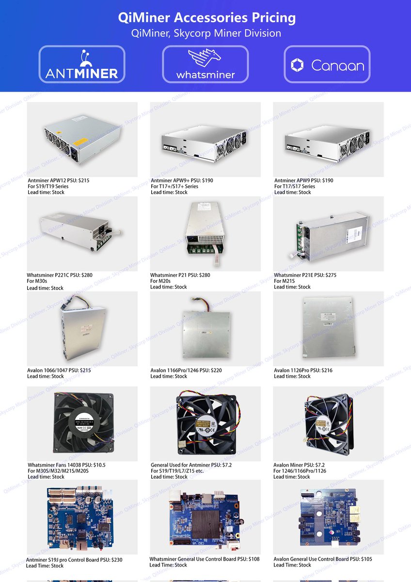 Cher42951034's tweet photo. Are there any accessories you need for your mining machine?#Bitcoin #miner #Antminer https://t.co/cXRw4FOU8C