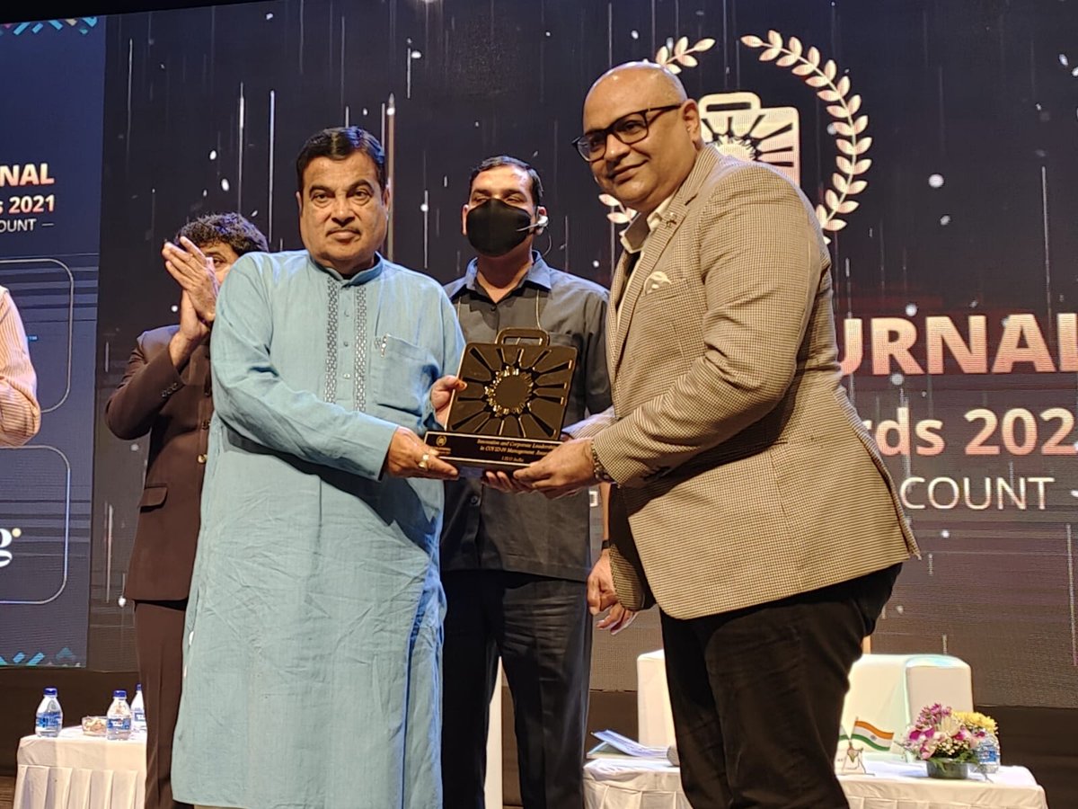 Absolutely honored to have represented <a href="/Vivo_India/">vivo India</a> at <a href="/thecsrjournal/">The CSR Journal</a> Excellence Awards to receive the award for "Innovation and Corporate Leadership in COVID-19 Management" from Shri <a href="/nitin_gadkari/">Nitin Gadkari</a> ji. Thanks <a href="/a_chimalapati/">Anuradha Chimalapati</a> for making it possible.