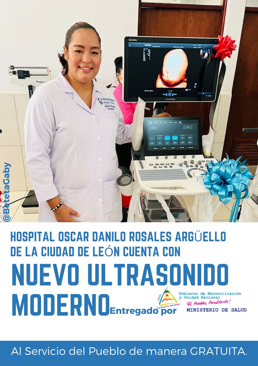 BetetaGaby's tweet photo. #Nicaragua|| Hoy #24Marzo fueron entregado por el @MinsaNicaragua 14 Ultra Sonidos Modernos a diferentes Hospitales del País, y el Hospital HEODRA obtuvo 1 👏 lo q permitirá fortalecer la atención gratuita y de calidad para las embarazadas.¡Seguimos Avanzando! #UnidosEnVictorias https://t.co/VZVWVJcBIm