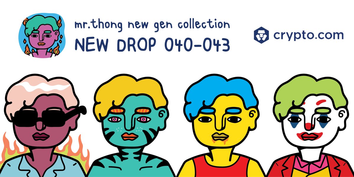 🔥New Drop🔥
Mr.Thong New gen collection 👶
No. 040-43
<a href="/cryptocomnft/">Crypto.com NFT</a>
crypto.com/nft/collection…
sold 5/33 ❤️
#NFT #nftart #NFTartist #NFTCommumity #nftcrypto #Crypto #Cryptoart #NFTthai #NFTThaicommunity #illustration #nftprofile #cryptocomnft  #cryptocommunity #crypto #crofam