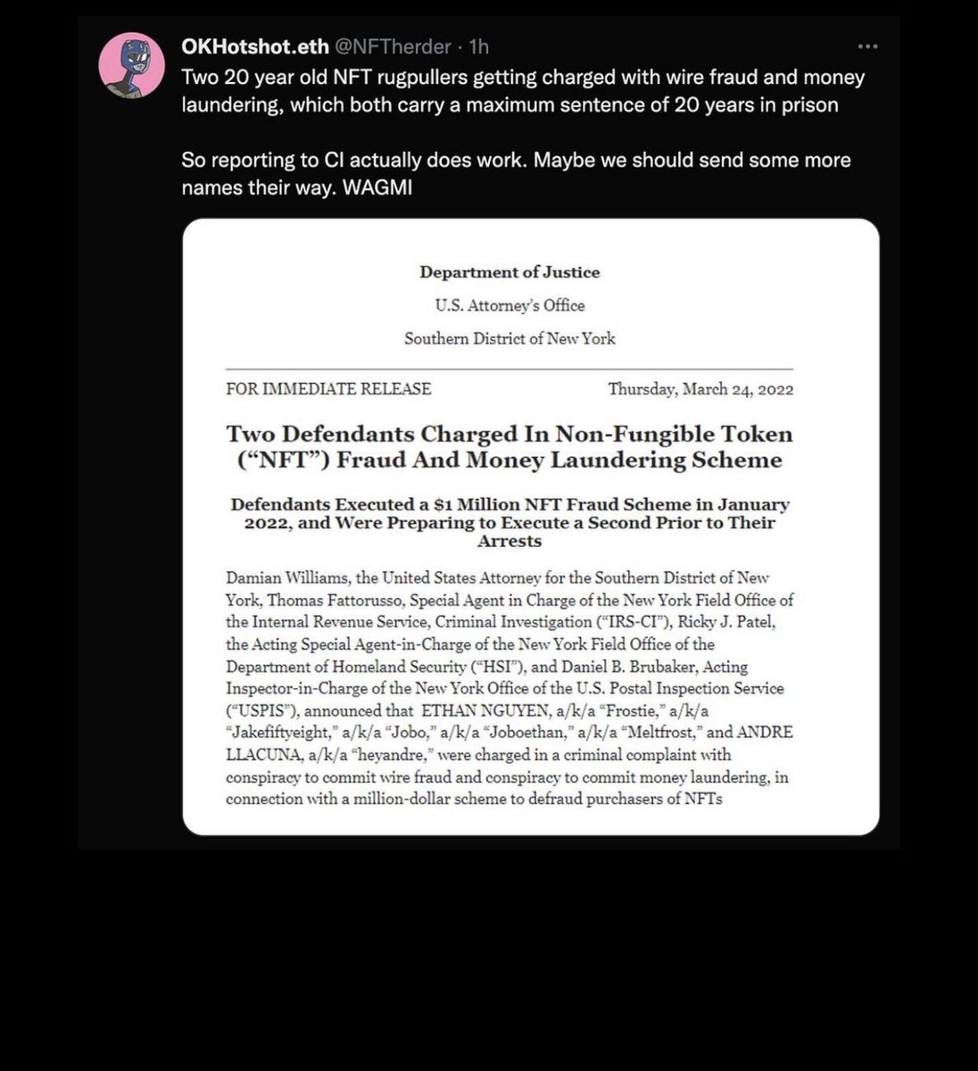 DangerRangerHyp's tweet photo. @oprahcrypto @EthNigel @Genesis_Pete Refund the @dangerrangernft community! #saveourspecies #dangerrangers #rugpull #oprahside #rug #fraud #SCAM #scammers https://t.co/dhlRBEOyuV