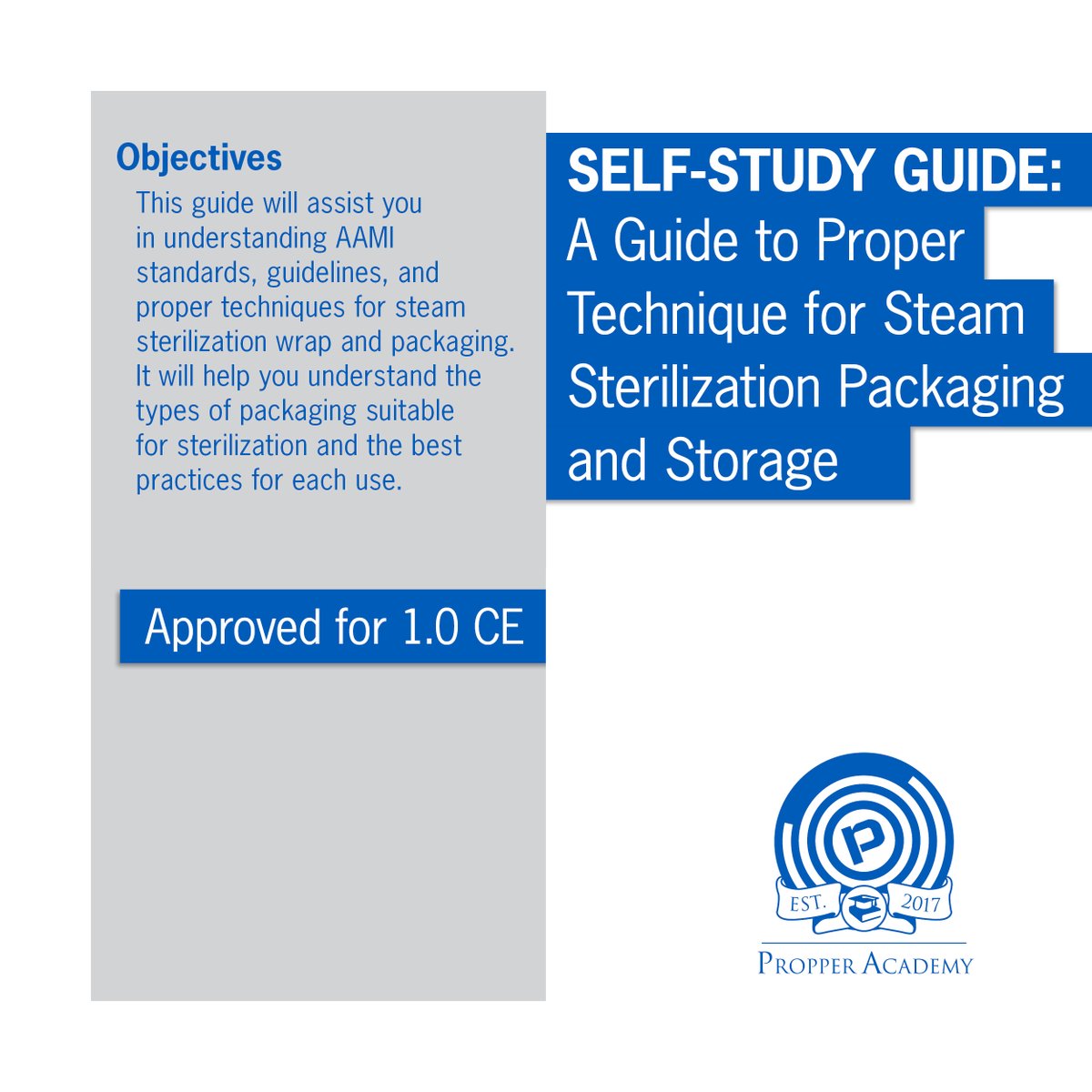 PropperMfg's tweet image. Did you know that Propper Academy has on-demand training? They are a quick and easy way to earn 1.0 CE for @myHSPA and #CBSPD

Learn More: bit.ly/PackagingandSt…

#sterileprocessing #sterileprocessingtechnician #centralsterileprocessing #hspa #propperacademy @AST_SurgTech