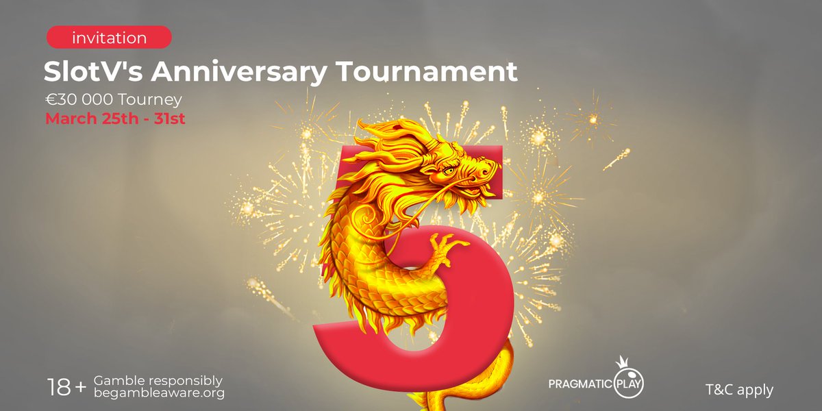 SlotV_com's tweet image. Soon SlotV Casino turns 5 years 🎉

We want to tell you about the event dedicated to our birthday - SlotV's Anniversary Tournament with  €30 000 Prize Pool prize pool 🎁

Our Anniversary event is waiting for you! ❤️

18+ Play Responsibly
begambleaware.org