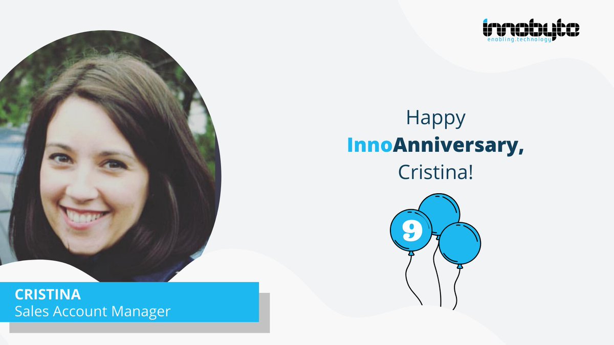 innobyte's tweet photo. Today we’re celebrating our amazing Sales Account Manager! 🎉 Congrats, Cristina, for your 9th #InnoAnniversary! Thank you for all these years together and cheers to many more to come! 🤗️
#yourock #celebratingtogether #InnobyteTeam #Innobyte https://t.co/S3zIzVNZWs
