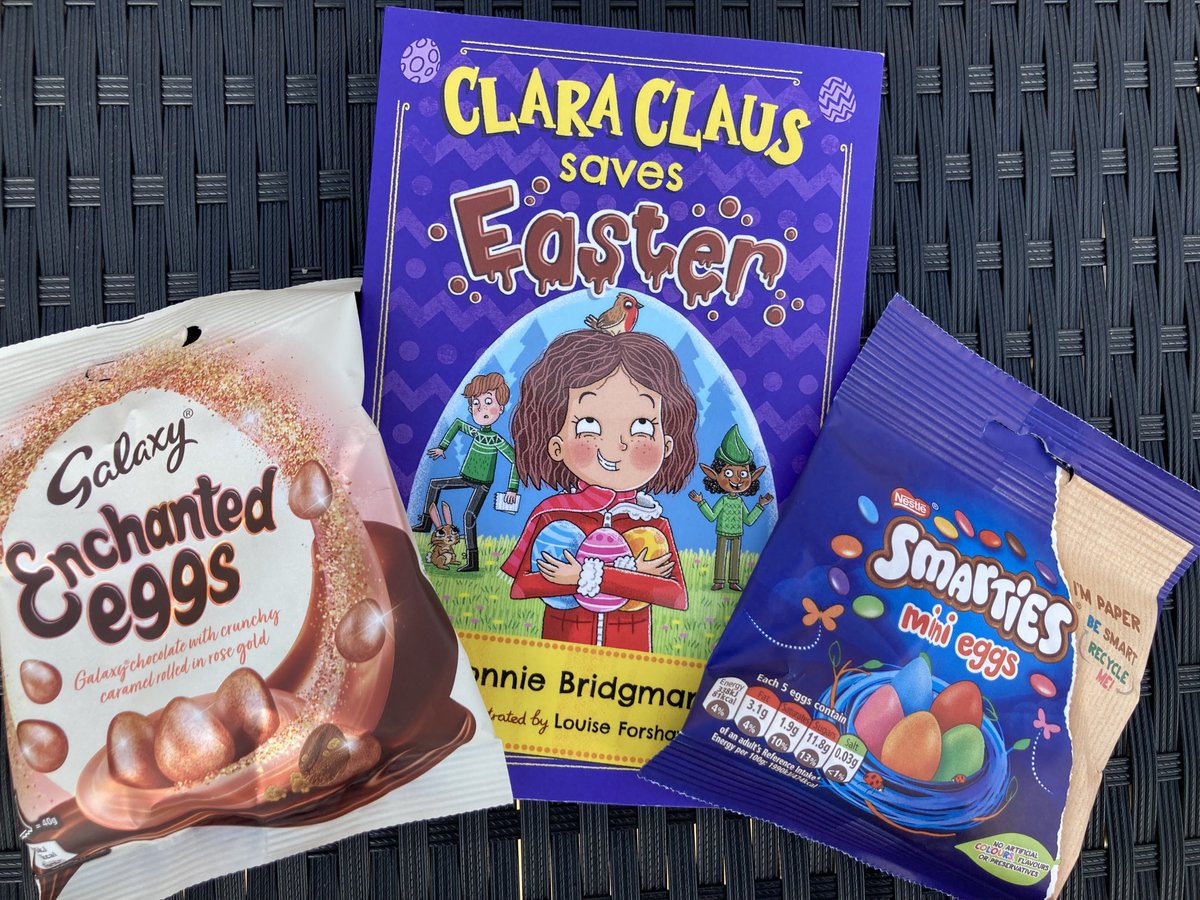 Competition time! For your chance to win a signed copy of Clara Claus Saves Easter as well as one of the bags of chocolate eggs shown, simple like, retweet and comment with your favourite Easter gif! #competition #easter #edutwitter #kitlit #spring #chocolate