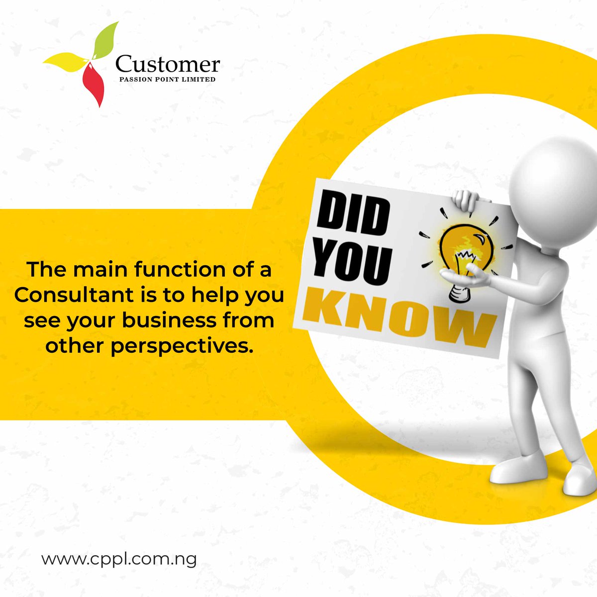 cppltraining's tweet image. Let’s go over some consultation facts today.

#cpplnigeria #cppltrainingprograms #business #businessmanagement #consultants #professionals #variety #TGIF #MARCH 
 #cppl  #valuecreationmindset #visionary