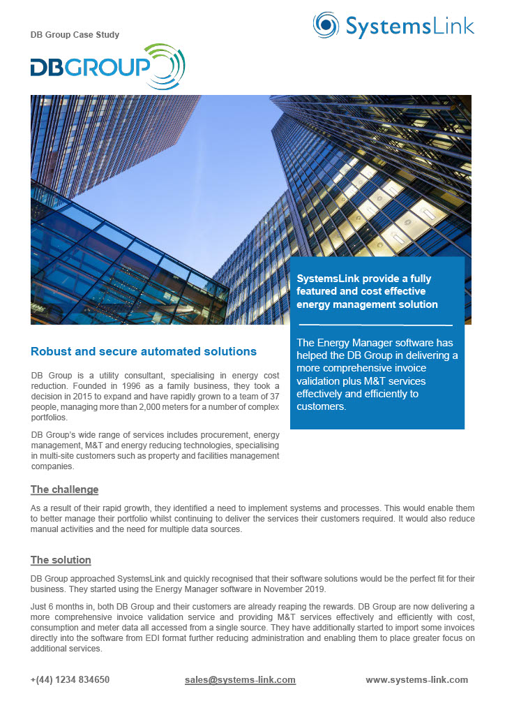 systems_link's tweet image. Our Energy Manager software has helped @dbgrouptweets in delivering a comprehensive #invoicevalidation plus M&amp;amp;T services effectively &amp;amp; efficiently to customers. 

The business now has a fully operational #EnergyManagement solution; read the case study below 👇

#EnergySoftware