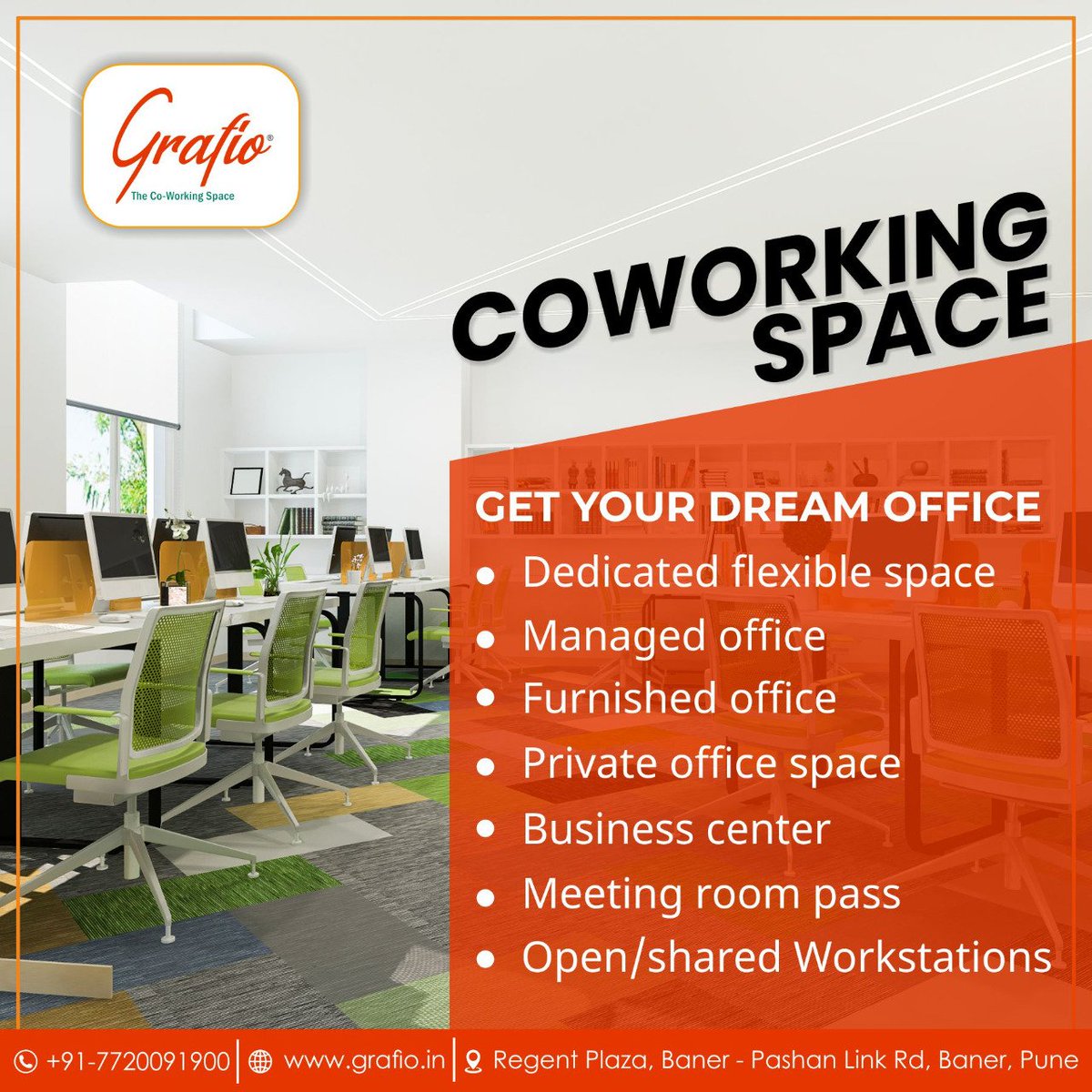 Grafio5's tweet photo. ✅Changing the way of Work,
Join @grafio_coworking
Space.

👉For More Details,
Contact- 7720091900
🌐Visit Our Website- 
https://t.co/Or4f0JW4kK

#grafiocoworkingspace #business #workspace #startup #cowork #businesscenter #virtualoffice #sharedoffice #Twitterhub https://t.co/Wx6NCaai7X