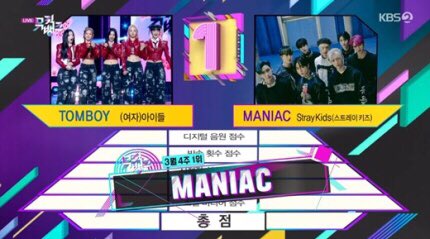 theseoulstory's tweet photo. Congratulations to Stray Kids for winning #1 on Music Bank this week! 🎉🏆 @Stray_Kids #MANIAC1stWin https://t.co/wLIJgvK35K