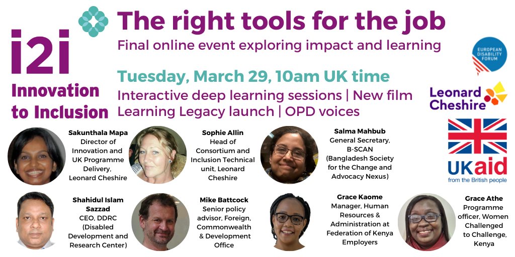 i2i FINAL EVENT: impact, legacy &amp; challenges ahead and the future of inclusive employment work in 🇧🇩&amp;🇰🇪
SIGN UP
us06web.zoom.us/meeting/regist…
<a href="/LeonardCheshire/">Leonard Cheshire</a> <a href="/MyEDF/">European Disability Forum</a> <a href="/ilo/">International Labour Organization</a> <a href="/WorldBank/">World Bank</a> <a href="/CBMuk/">CBM UK</a> <a href="/CBM_Global/">CBM Global Disability Inclusion</a> <a href="/FKEKenya/">FKE Kenya</a> <a href="/FCDOInclusive/">FCDO Inclusive</a>
<a href="/FCDOGovUK/">Foreign, Commonwealth & Development Office</a> <a href="/BScan17/">B-SCAN</a> <a href="/iddcconsortium/">IDDC</a> <a href="/IDA_CRPD_Forum/">International Disability Alliance (IDA)</a> <a href="/bondngo/">Bond</a>