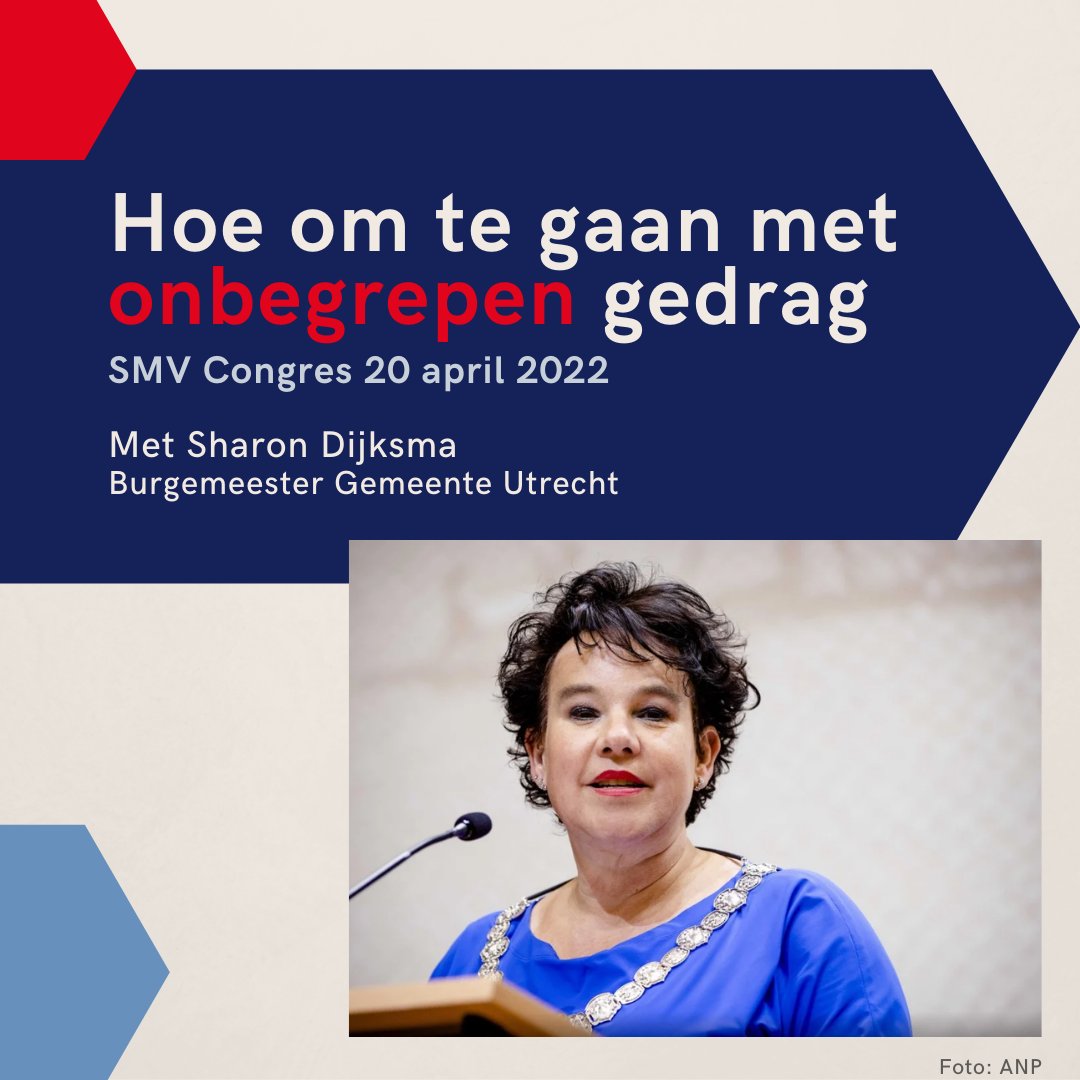 SMVsamen's tweet photo. @sharon_dijksma, burgemeester van de @GemeenteUtrecht, zal tijdens het SMV-congres van 20 april spreken over de uitdagingen met betrekking tot onbegrepen gedrag in de Nederlandse samenleving.

Wil je bij het congres aanwezig zijn? Aanmelden kan via https://t.co/xltVQ0rFHH https://t.co/zGBvH93En9