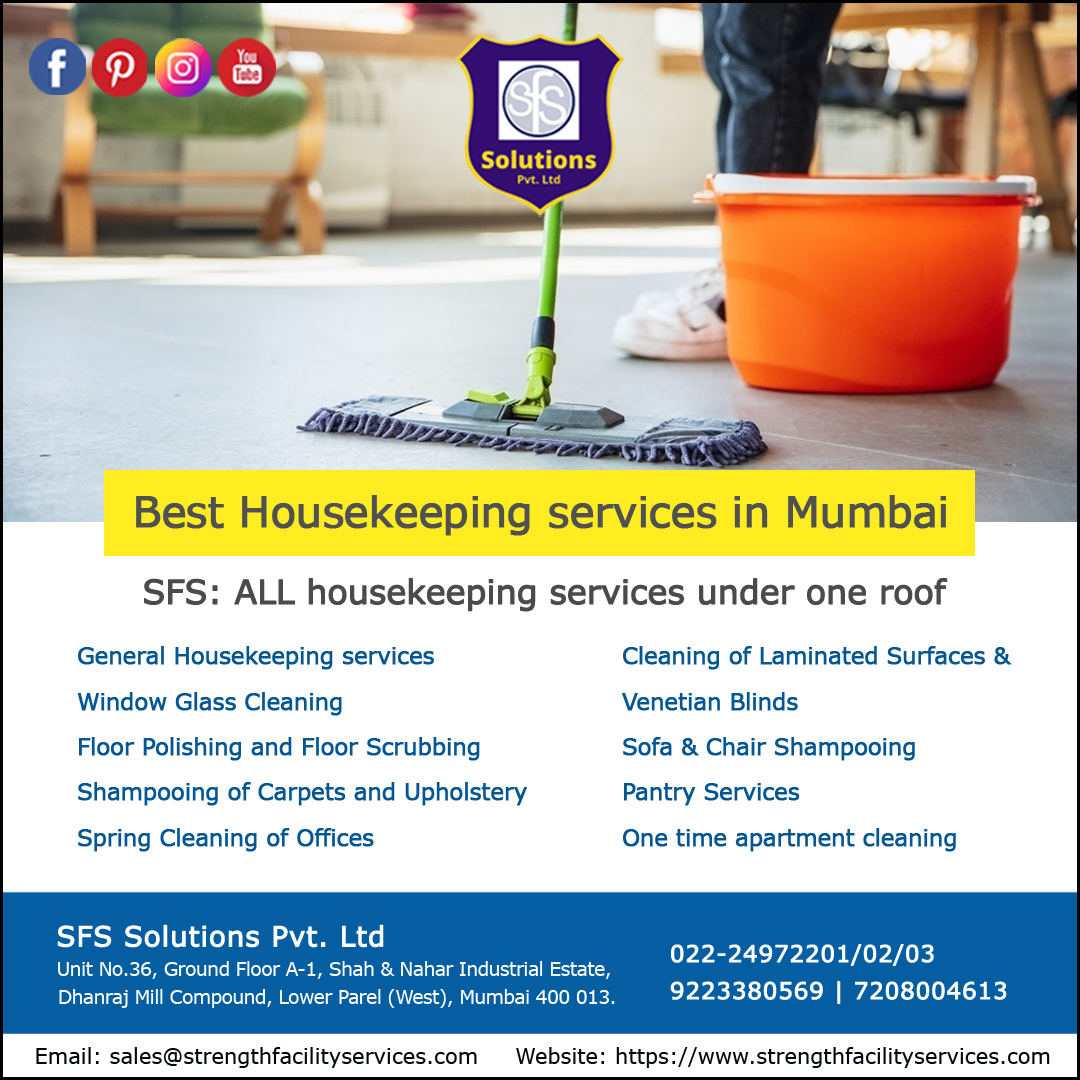 sfs_groups's tweet image. SFS Group Of Companies is a leading and recognized professional housekeeping organization
Phone : 022-24972201 / 9223380569 / 7208004613
Website : strengthfacilityservices.com
Email : sales@strengthfacilityservices.com
#strengthfacilityservices #houskeeping #strengthfacility