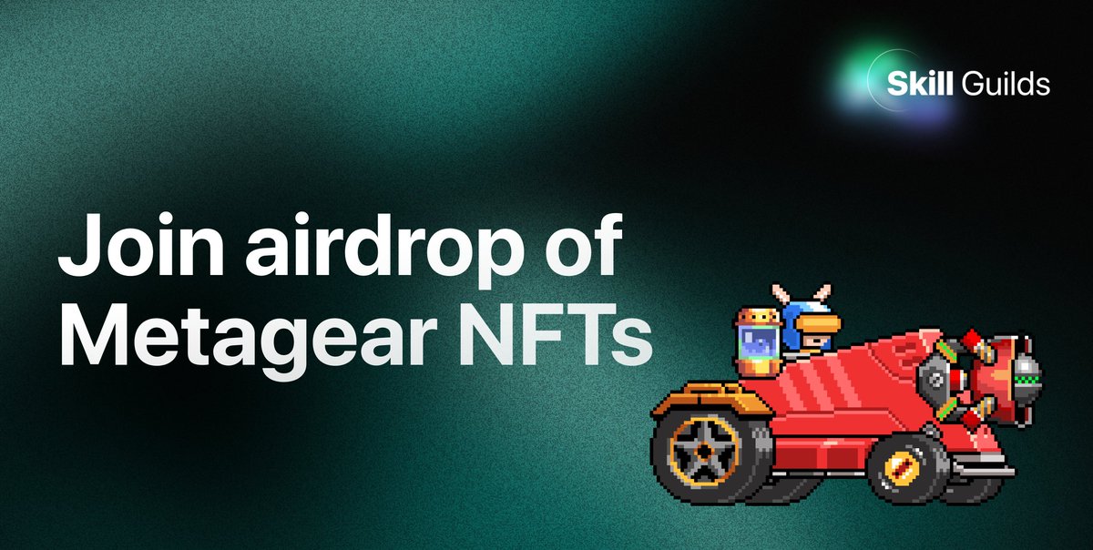THE LAUNCH OF METAGEAR #AIRDROP! 

There are 3 steps to join: 

1. Join and verify in #SkillGuilds Discord: discord.com/invite/skillgu… 
2. Follow Skill Guilds Twitter
3. RT this post

In a week, by the time Metagear launches, we'll be announcing 5 winners of our airdrop! 🏆

$SKG