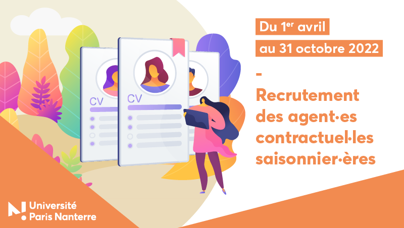 UParisNanterre's tweet photo. ☀️#UPNrecrute Vous avez 18 ans ou plus et vous souhaitez travailler à l'université ponctuellement ? Vous pouvez désormais postuler pour un poste d'agente ou d'agent contractuel saisonnier. Rejoignez nous !

Les infos ▶️ https://t.co/tO6K5PHPH7

#job #recrutement RT appréciés🧡 https://t.co/4vo3ApDHEJ