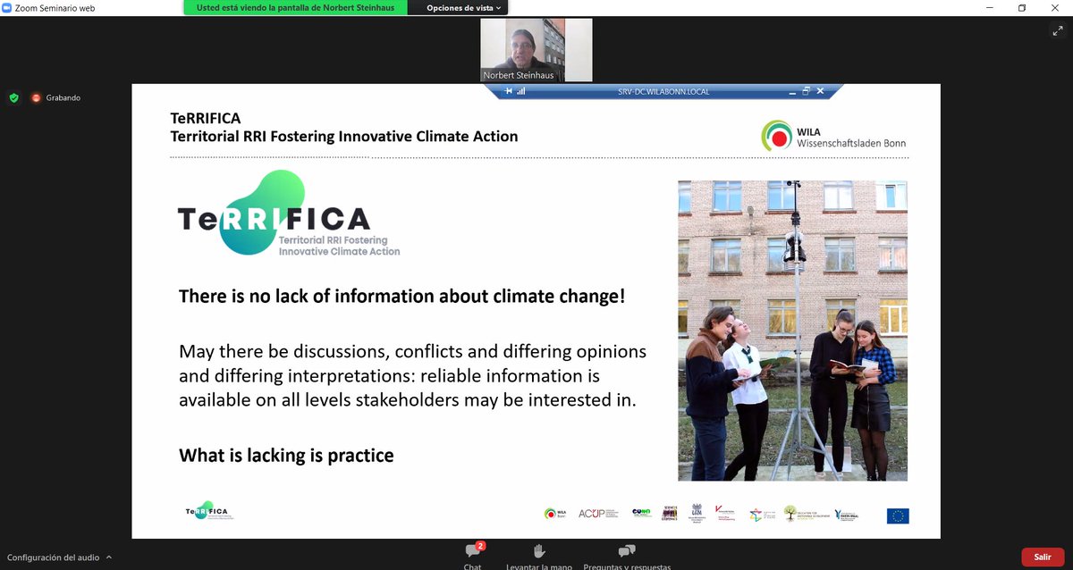 🟢LIVE!

"There is no lack of information about climate change. What is lacking is practice" N. Steinhaus at the 'Citizen knowledge and climate change' seminar in collaboration with <a href="/MasterMehmed/">Master in Mediterranean Environmental Change</a>.

Join us online📺us06web.zoom.us/j/86735855219