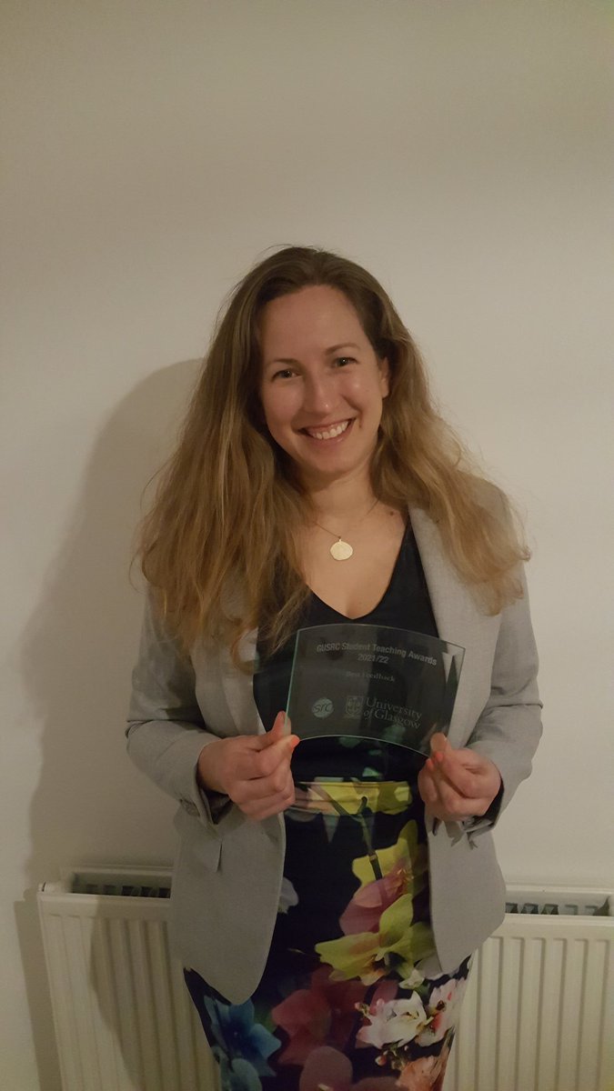 So delighted with this award, it really means a great deal to me 😁 thank you <a href="/glasgowunisrc/">Glasgow University SRC</a> for organising a wonderful evening.