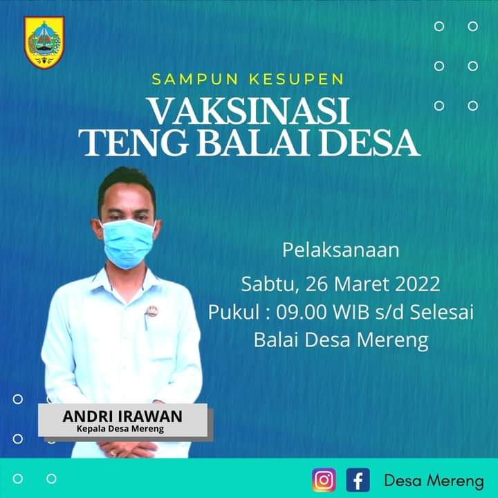 Sampun kesupen gih warga desa mereng besok ada vaksinasi lagi di balai desa mereng, catat tanggale gih...

#desamereng 
#desakumereng 
#merengdesaku