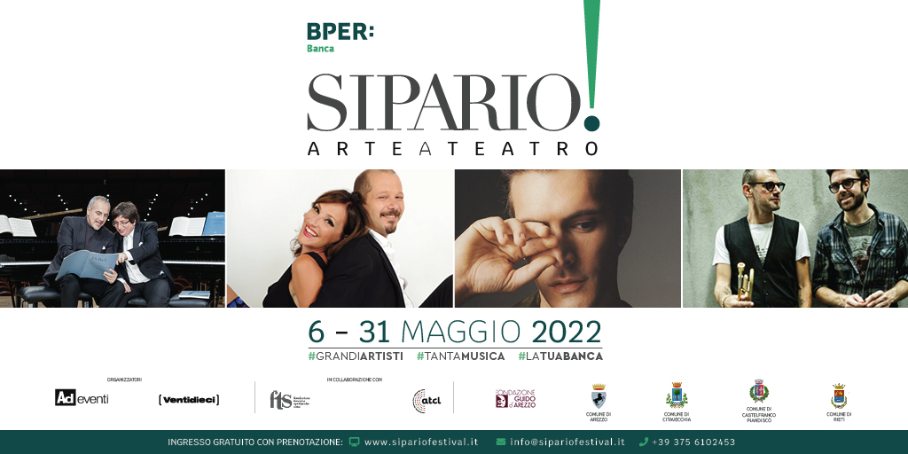 SiparioT's tweet photo. #sipariofestival #Bper #BperBanca #toscana #lazio #RaminBaharami #DaniloRea #NickyNicolai #StefanoDiBattista #FabrizioBosso #JulianOliverMazzariello #adeventi #ventidieci
#grandiartisti #tantamusica #latuabanca
#rieti #civitavecchia #castelfrancopiandisco #arezzo https://t.co/x9nXGZp2pC