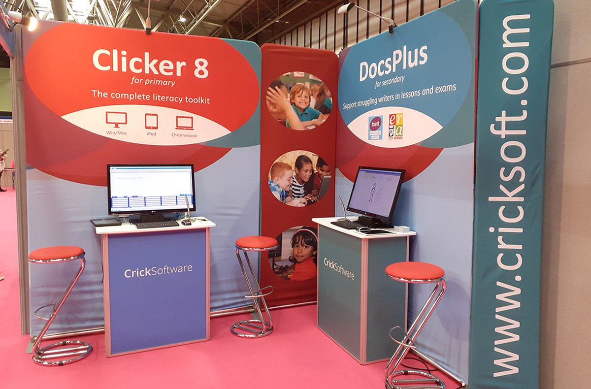 Cricksoft's tweet photo. We’re all ready for the @dyslexiashowuk in Birmingham! If you're attending, come and say hello to Katie, Joe and Rosie at stand 41 in hall 8. They can't wait to show you how #Clicker and #DocsPlus will support your learners. #dyslexiaShow22 #DS2022 #dyslexia #DyslexiaAwareness https://t.co/f684FT0XvF