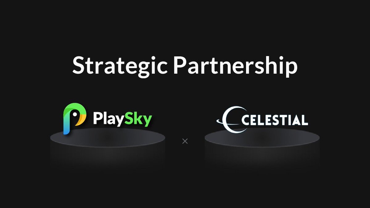 playskyio's tweet photo. We are thrilled to announce the partnership with @GameCelt 🎉🎉

#Celestial, built on #BSC and #OKExChain, is a #Metaverse platform featured with #Gamefi+ #Socialfi +#Nftswap 🎮

#BSC #OEC #BNBChain #P2E #blockchaingame #BNB #PlayToEarn #PlaySky #NFTs https://t.co/JjmGXwOd9O